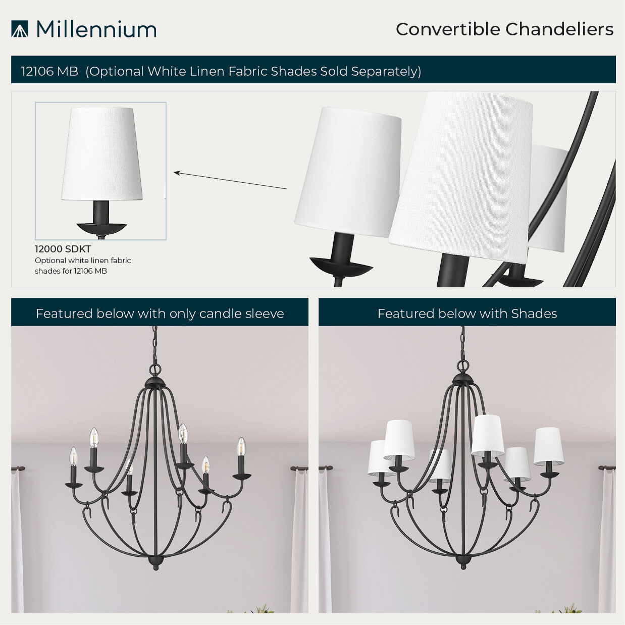 Eisley 6 Light 28.5 inch Matte Black Chandelier Ceiling Light